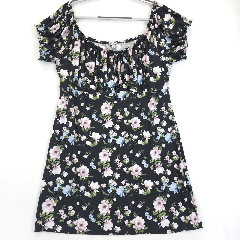 J for Justify Dress Womens 3X Floral Stretch Off Shoulder Short Sleeve‎ Boho